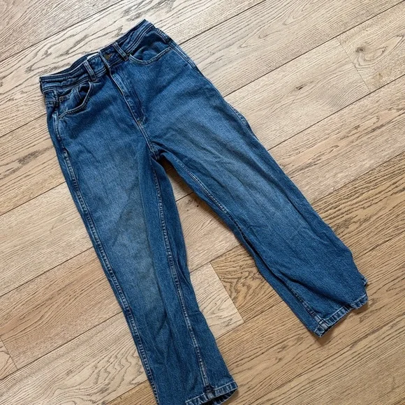 Sezane Le Crop Denim Blue Jeans - Picture 2 of 3